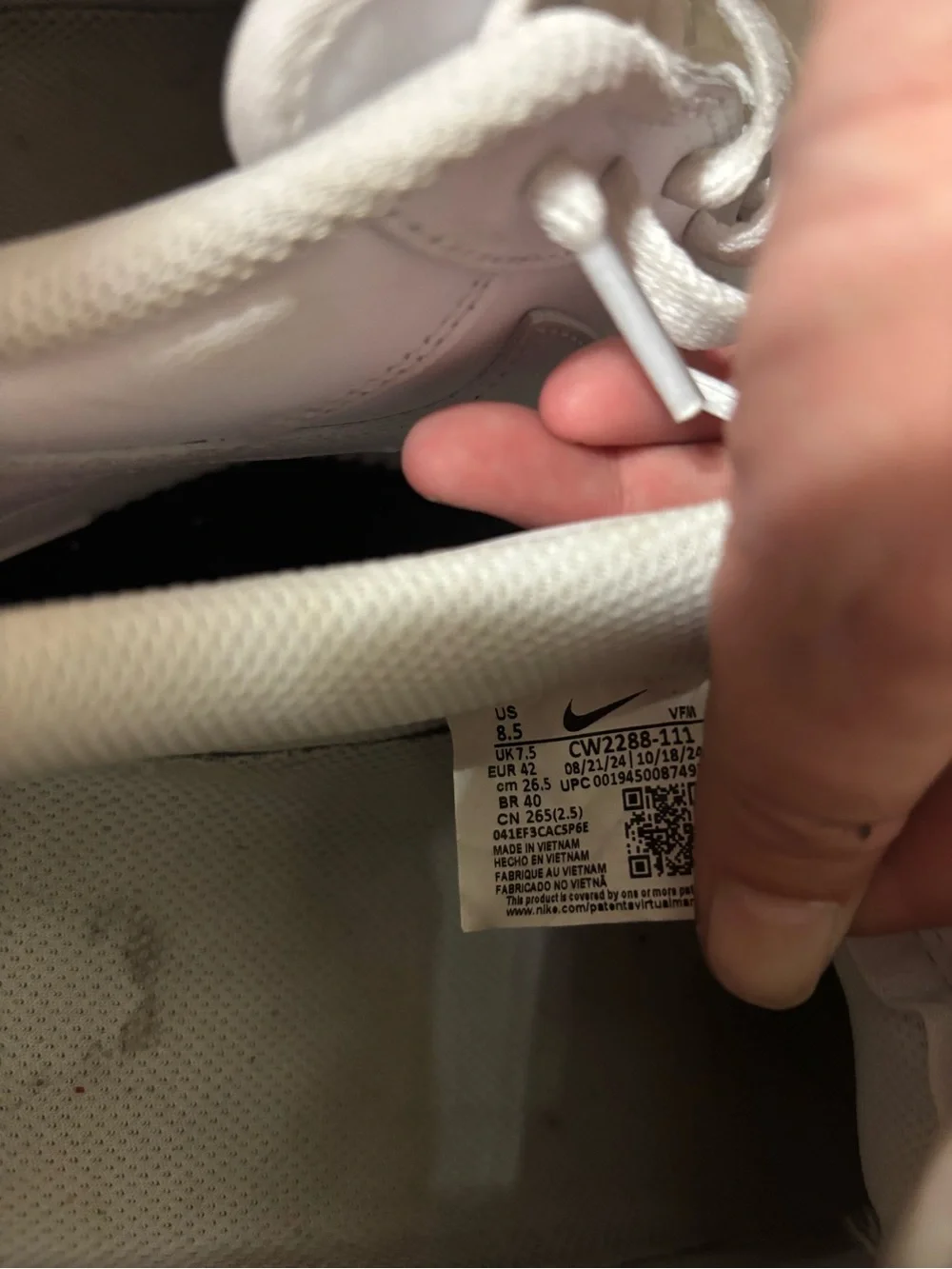Nike Kids White Leather Low-Top Sneakers